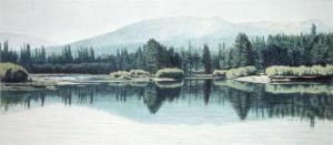 Morning on the Tuolumne 11 x 25 inches, colored pencil, 1984        