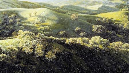 Lower Slopes, Mt. Diablo 2.25 x 4 inches, oil on board, 2003