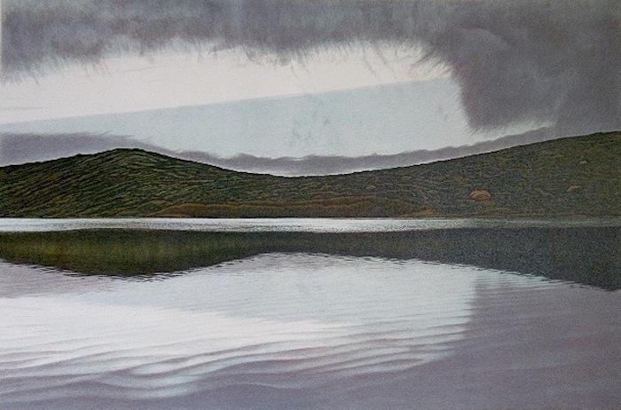 Fog Break, Abbott's Lagoon 20 x 30 inches,Lithograph, 1986