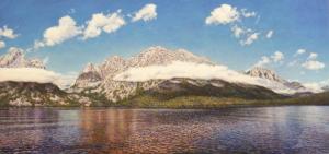 Grand Teton from Jenny Lake 6 x 12 inches,  oil on board, 2010