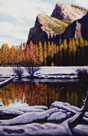 'Lefty' (Yosemite Valley) 9 x 6 inches, oil on board, 2010