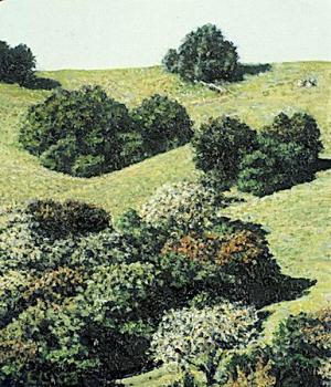 Late Spring, Mt. Diablo 2.25 x 2 inches, oil on wood, 2003
