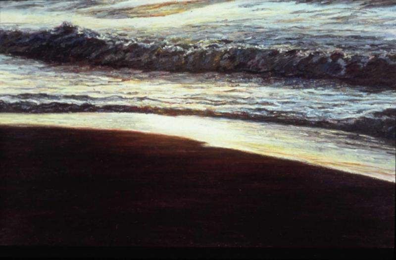 Sea Side Pt. Reyes 17 x 28 inches, oil pastel, 1992