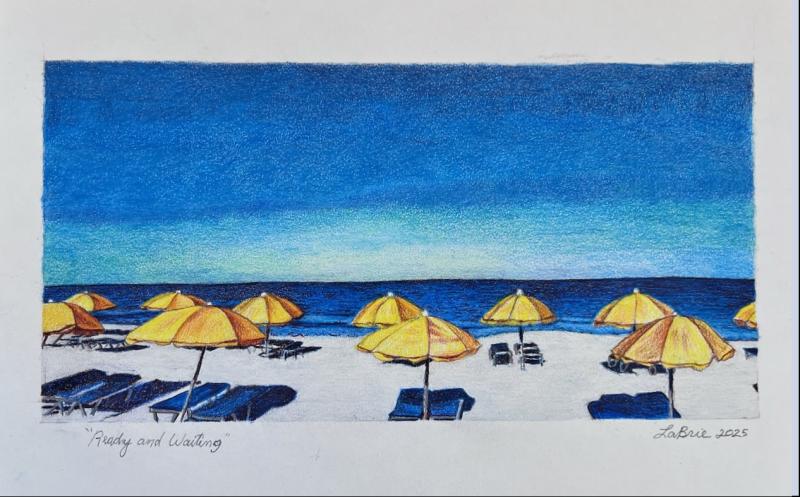 Ready and Waitingcolored pencil, 2025